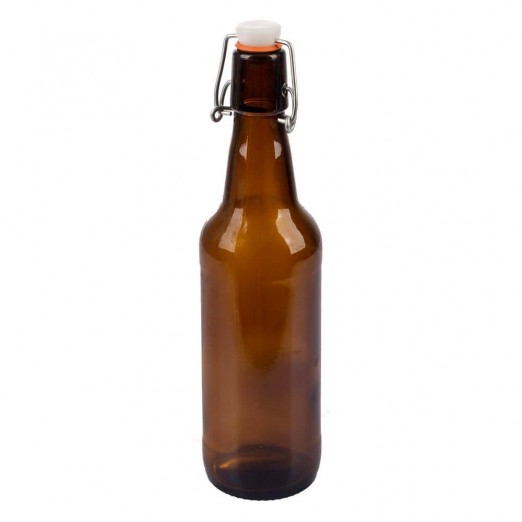 Бутылка бугельная с пробкой, коричневое стекло 0,5 л